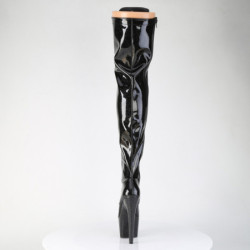 Glitter neri 18 cm ADORE-3020GP stivali sopra il ginocchio con stringati