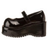 Verniciata 8,5 cm DemoniaCult DOLLIE-01 scarpe décolleté mary jane neri