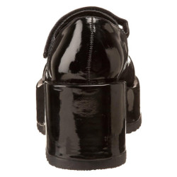 Verniciata 8,5 cm DemoniaCult DOLLIE-01 scarpe décolleté mary jane neri