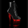 Verniciata 20 cm FLASH-1020-8 stivaletti da pole dance con plateau LED