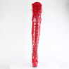 Verniciata rosso 15 cm DELIGHT-3022 stivali sopra il ginocchio con lacci