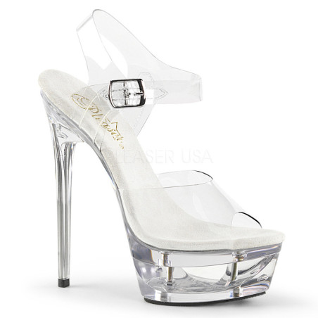 Trasparente 16,5 cm ECLIPSE-608 Scarpe Stiletto Tacco