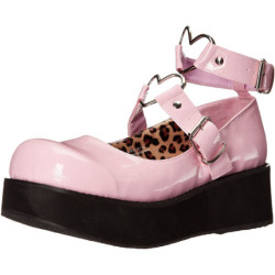 Vegano 6 cm DemoniaCult SPRITE-02 scarpe décolleté mary jane rosa