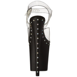 Nero 20 cm FLAMINGO-808ABLS Sandali Donna Plateau di Cristallo