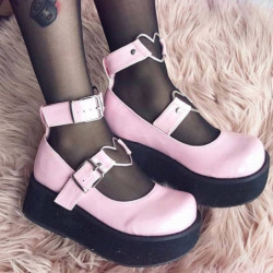 Vegano 6 cm DemoniaCult SPRITE-02 scarpe décolleté mary jane rosa