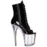 Nero Trasparente 20 cm FLAMINGO-1021 stivaletti con plateau suola donna