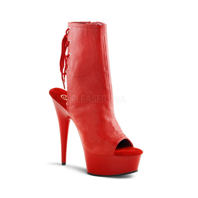 Rosso Opaco 15 cm DELIGHT-1018 Plateau Stivaletti Donna