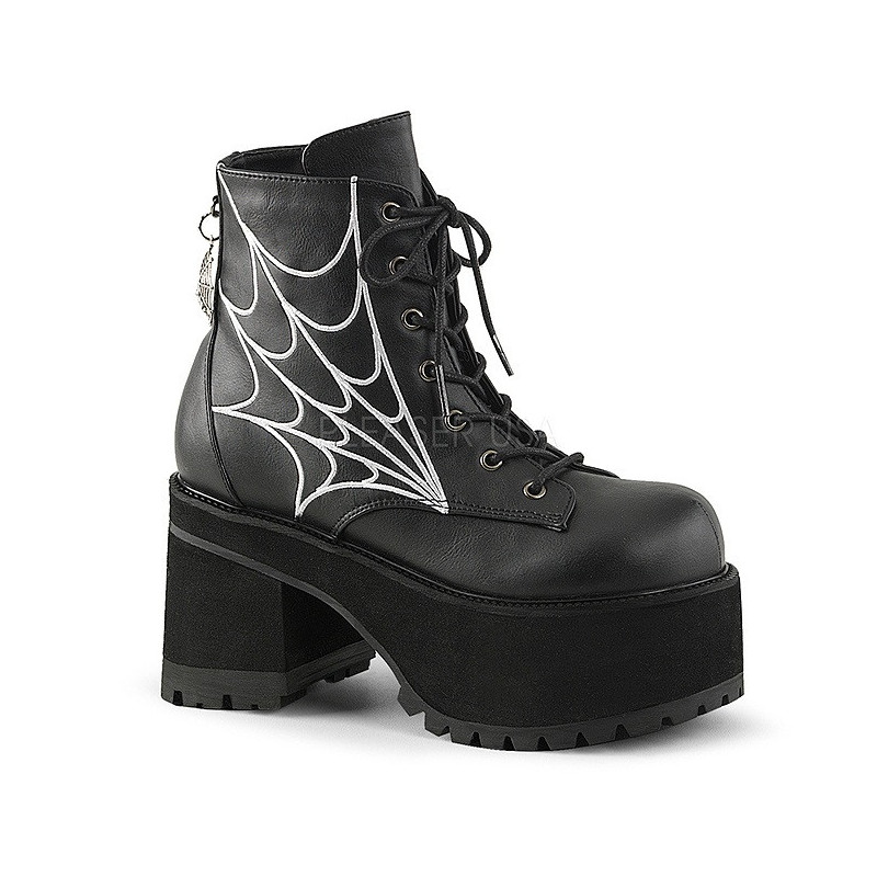 Ecopelle 9,5 cm RANGER-105 stivaletti lolita con plateau