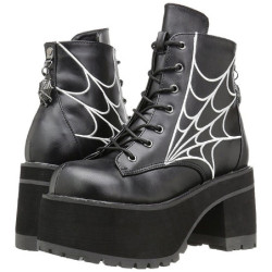 Ecopelle 9,5 cm RANGER-105 stivaletti lolita con plateau