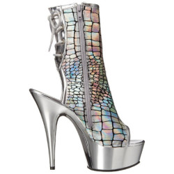 Argento Vernice 15 cm DELIGHT-1018HG stivaletti con plateau suola donna