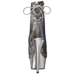 Argento Vernice 15 cm DELIGHT-1018HG stivaletti con plateau suola donna