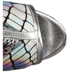 Argento Vernice 15 cm DELIGHT-1018HG stivaletti con plateau suola donna