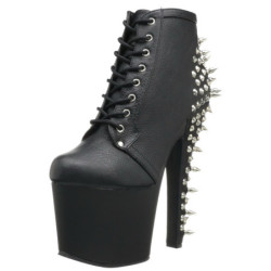 Nero 18 cm FEARLESS-700-28 stivaletti con plateau suola donna