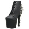 Nero 18 cm FEARLESS-700-28 stivaletti con plateau suola donna