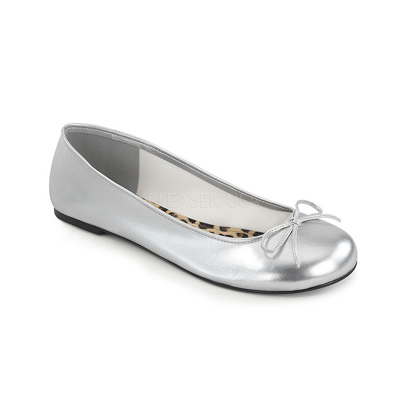 Argento Ecopelle ANNA-01 grandi taglie scarpe ballerine