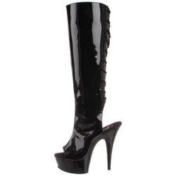 Nero Vernice 16 cm DELIGHT-2018 Stivali Donna Plateau