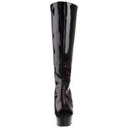 Nero Vernice 16 cm DELIGHT-2018 Stivali Donna Plateau