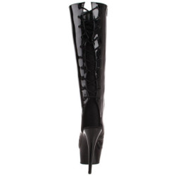 Nero Vernice 16 cm DELIGHT-2018 Stivali Donna Plateau