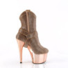 Oro Rosa strass stivaletti texani e cowboy plateau tacco 18 cm ADORE-1029CHRS