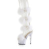 Bianco 18 cm ADORE-728F sandalo tacco alto con piume exotic pole