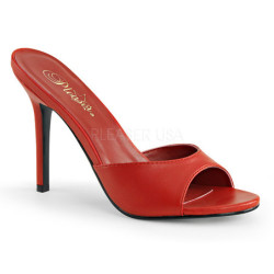 Rosso Ecopelle 10 cm CLASSIQUE-01 grandi taglie ciabatta donna
