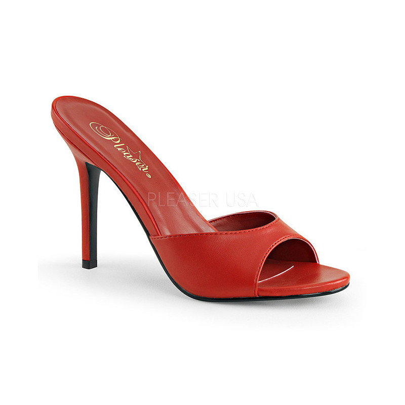 Rosso Ecopelle 10 cm CLASSIQUE-01 grandi taglie ciabatta donna