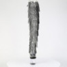 Nero 18 cm pole dance exotic stivali overknee con frange strass