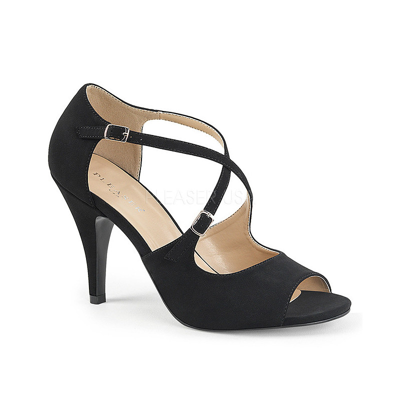 Nero Ecopelle 10 cm DREAM-412 grandi taglie sandali donna