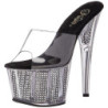 Nero 18 cm ADORE-701SRS Pietre strass plateau ciabatta donna