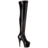 Nero Verniciata 18 cm ADORE-3050 plateau stivali alti con tacco