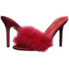 Rosso 10 cm CLASSIQUE-01F ciabatta donna con piume di marabu