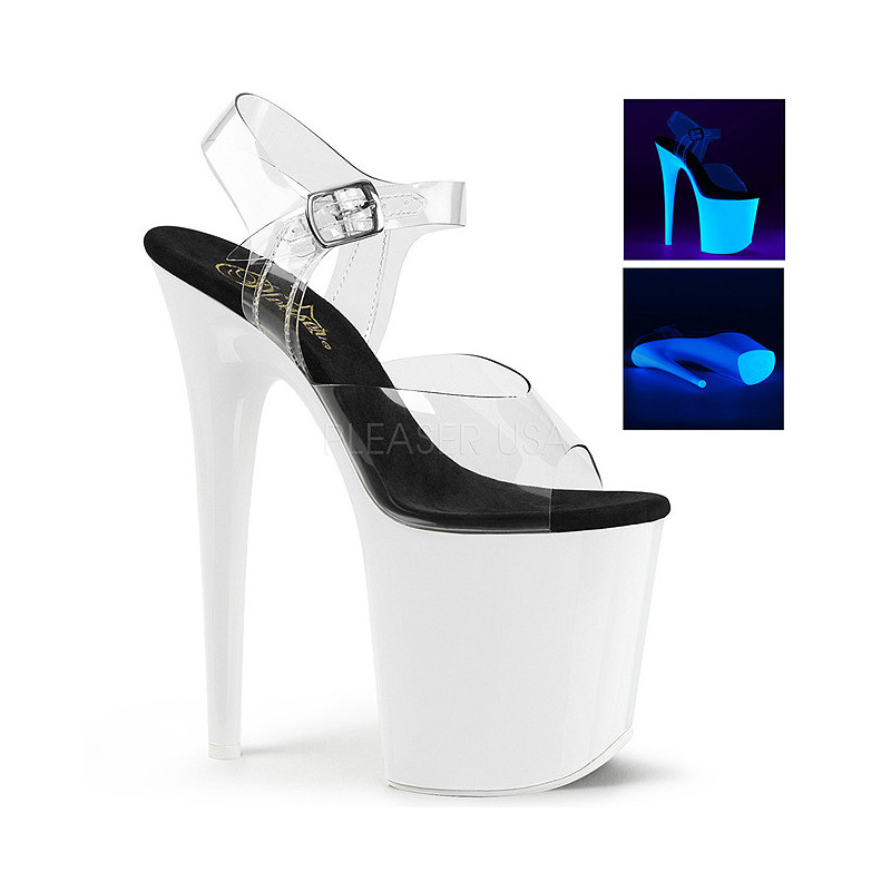 Neon Bianco 20 cm FLAMINGO-808UV Tacchi Alti Plateau