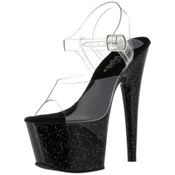 Nero 18 cm ADORE-708MG scintillare plateau sandali donna con tacco
