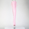 Strass rosa 18 cm open toe stivali sopra il ginocchio con stringati