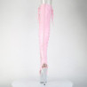 Strass rosa 18 cm open toe stivali sopra il ginocchio con stringati