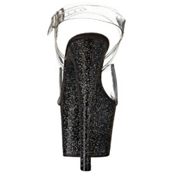 Nero 18 cm Pleaser SKY-308MG scintillare sandali con tacco