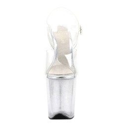 Trasparente 20 cm FLAMINGO-808MMG scintillare sandali con tacco