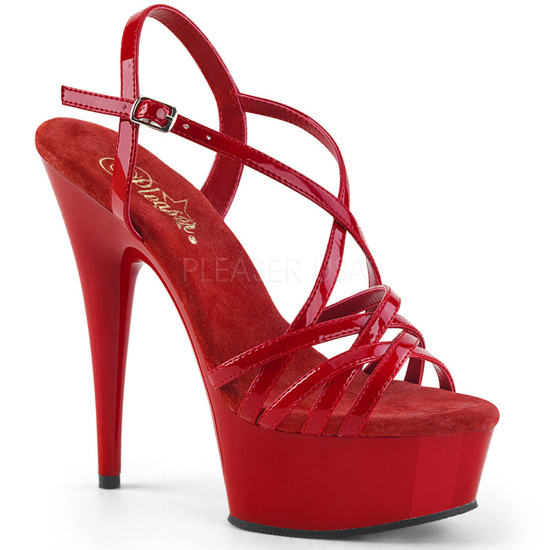 Rosso 15 cm Pleaser DELIGHT-613 Sandali Donna con Tacco