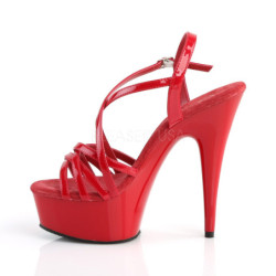 Rosso 15 cm Pleaser DELIGHT-613 Sandali Donna con Tacco