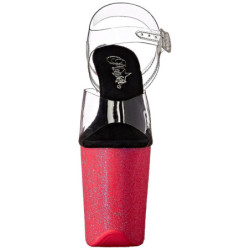 Rosa 20 cm FLAMINGO-808UVG Neon Plateau Sandali Tacco Altissimo