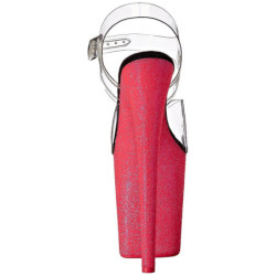 Rosa 20 cm FLAMINGO-808UVG Neon Plateau Sandali Tacco Altissimo