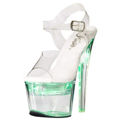 Bianco 18 cm FLASHDANCE-708 plateau sandali donna da lampadina LED