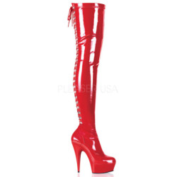 Rosso Verniciato 15,5 cm DELIGHT-3063 Plateau Stivali Alti