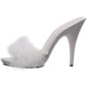 Bianco 13 cm POISE-501F piume di marabu Mules Scarpe