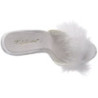Bianco 13 cm POISE-501F piume di marabu Mules Scarpe