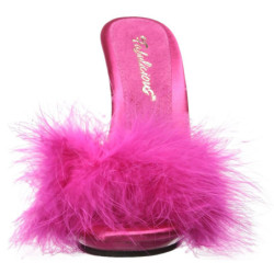 Fucsia 13 cm POISE-501F piume di marabu Mules Scarpe