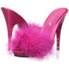 Fucsia 13 cm POISE-501F piume di marabu Mules Scarpe