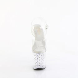 Trasparente sandali pleaser con strass plateau e tacco 19 cm ENCHANT-708RS