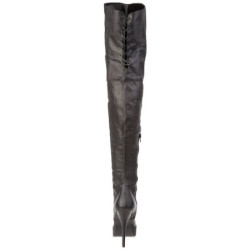 Pelle 13,5 cm INDULGE-3011 plateau suola stivali alti lunghi