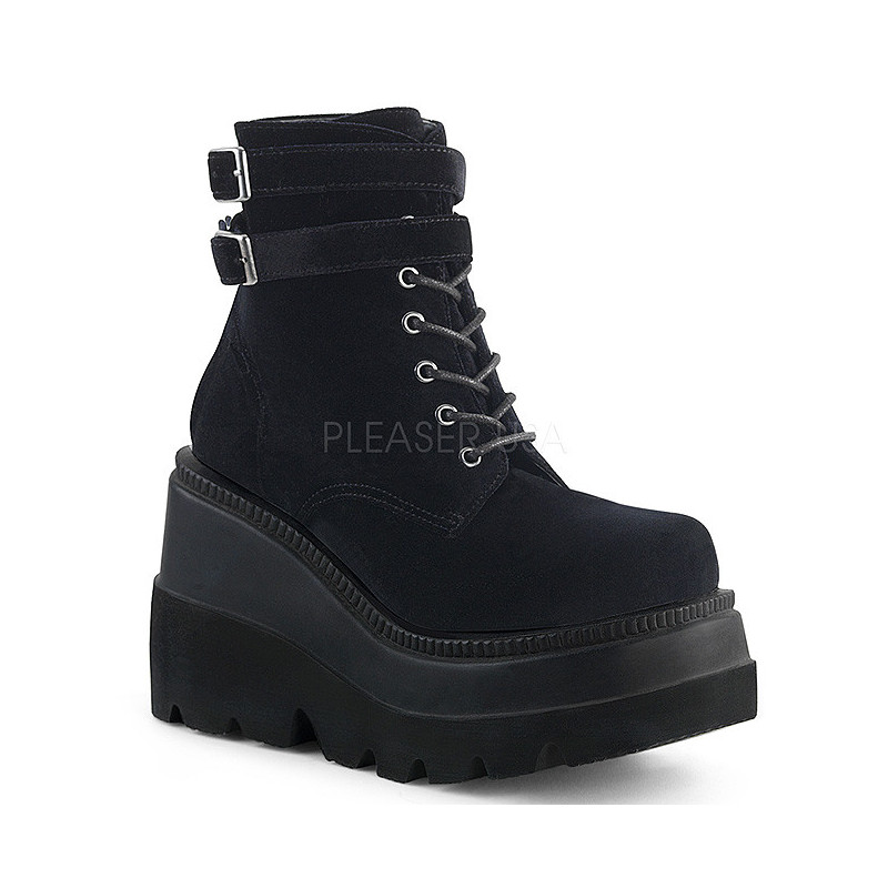 Velluto 11,5 cm SHAKER-52 stivaletti lolita gotico con suola zeppa